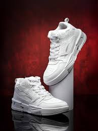 men's pure white urban mid top lifestyle sneakers